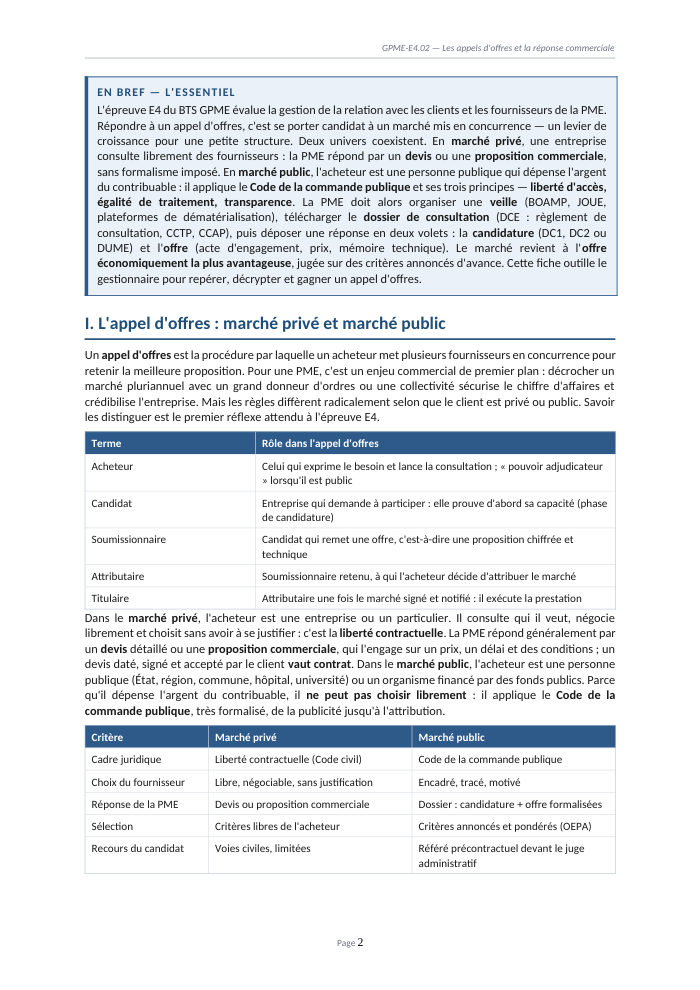 Une page du cours GPME E4.02