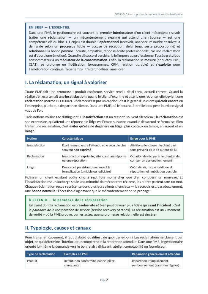 Une page du cours