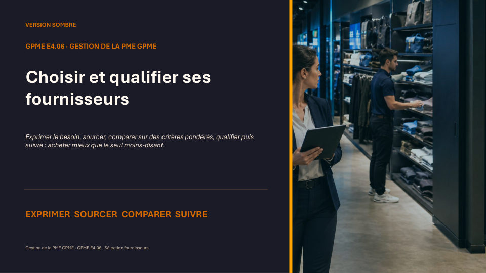 Première diapositive de la fiche GPME E4.06