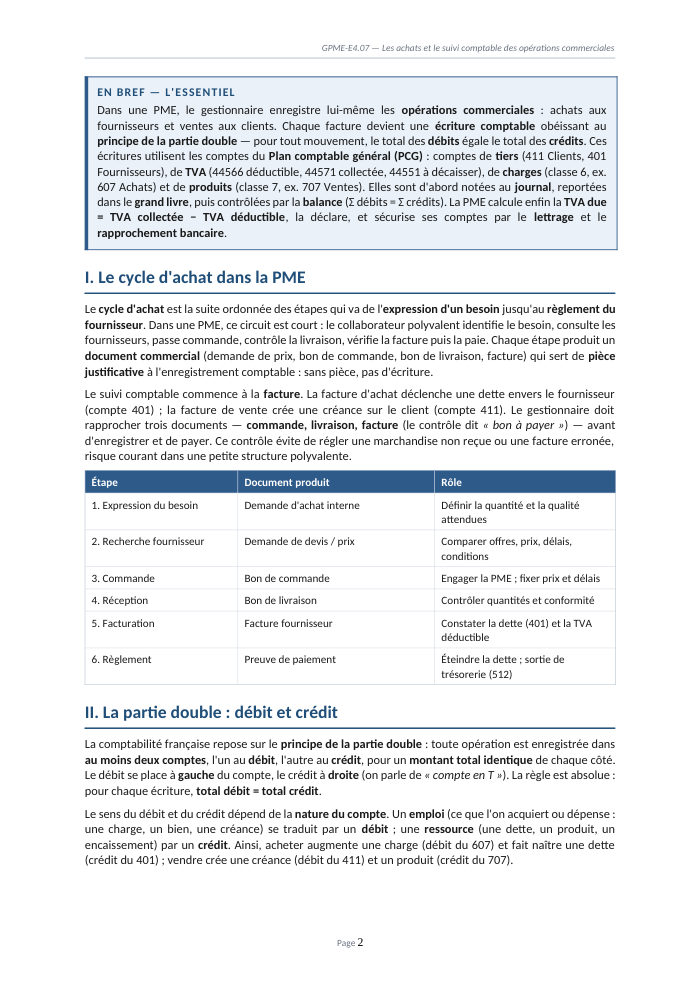 Une page du cours