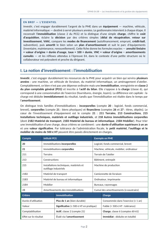 Une page du cours GPME E4.08