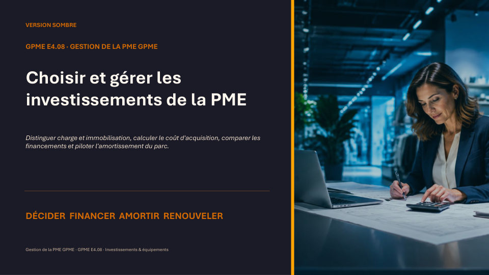 Première diapositive de la fiche GPME E4.08