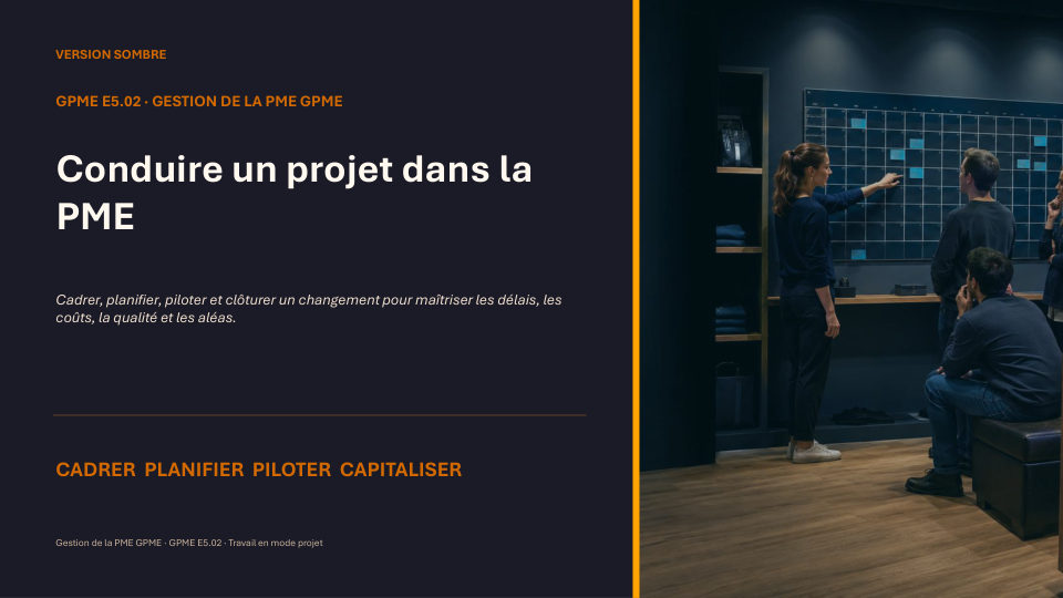 Première diapositive de la fiche GPME E5.02