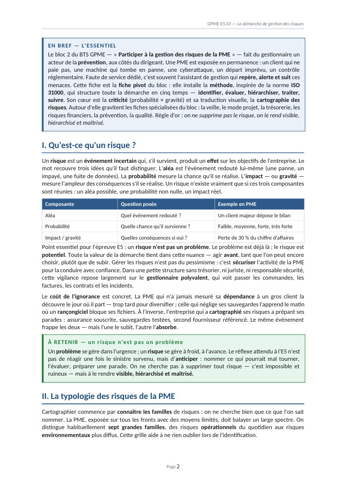 Une page du cours GPME E5.03