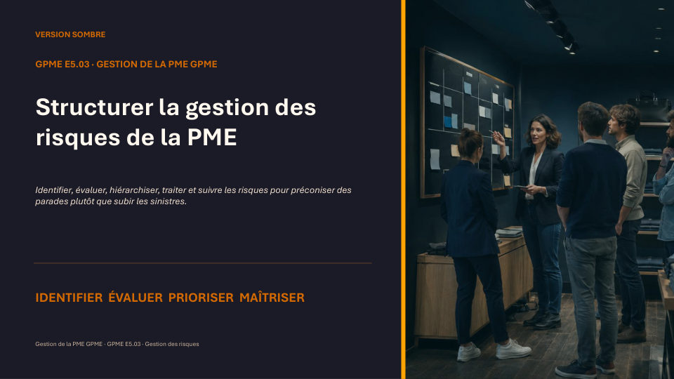 Première diapositive de la fiche GPME E5.03