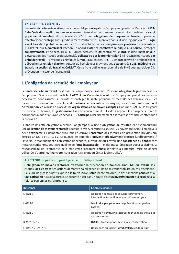 Une page du cours GPME E5.06