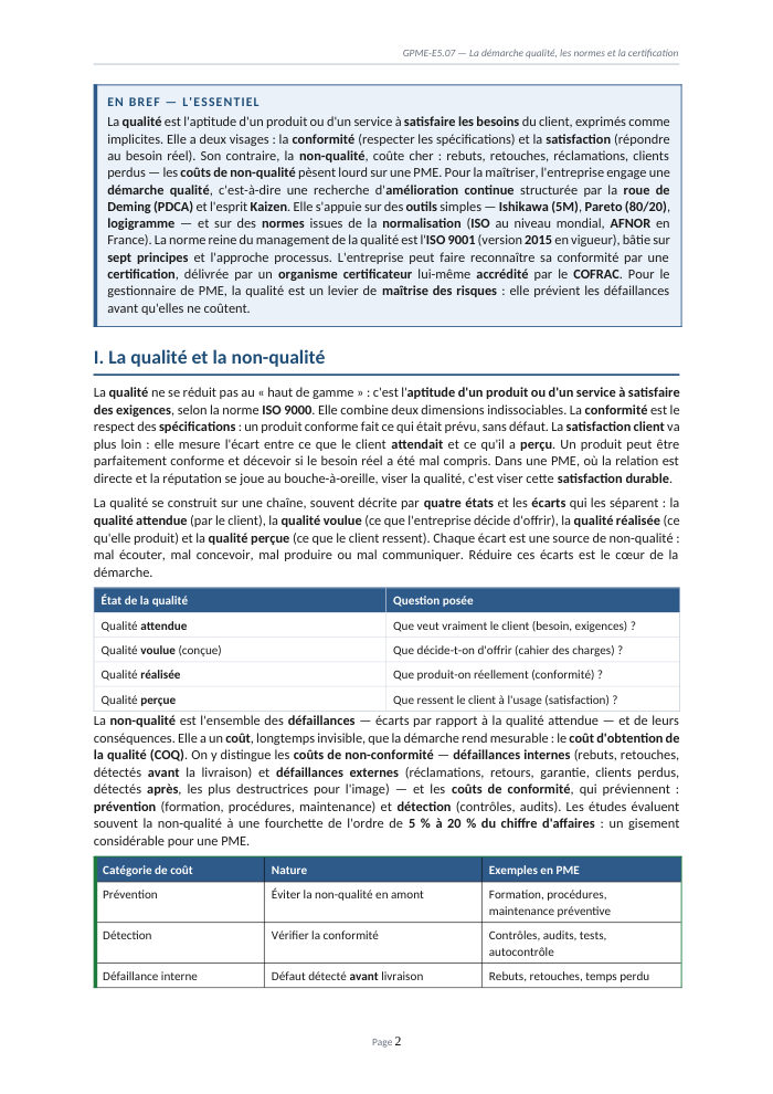 Une page du cours GPME E5.07