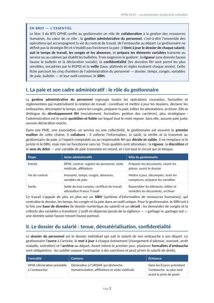 Une page du cours
