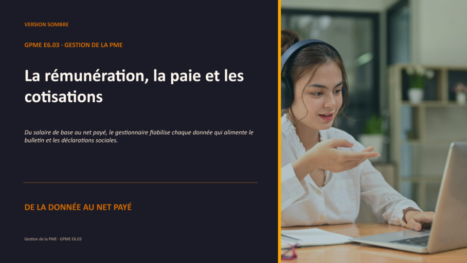 Première diapositive de la fiche GPME E6.03