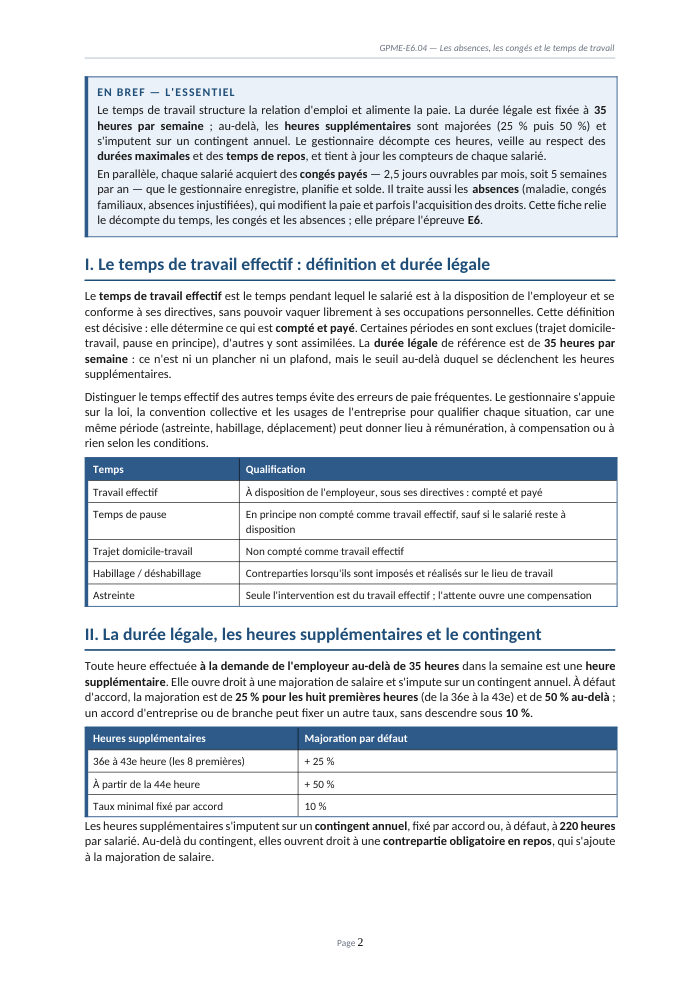 Une page du cours