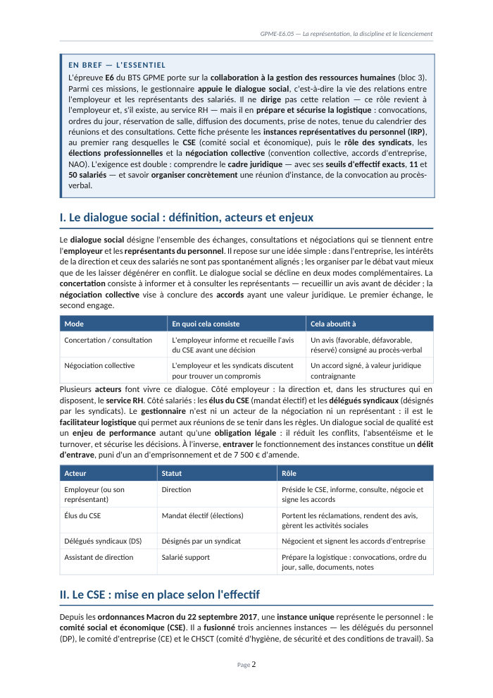 Une page du cours GPME E6.05