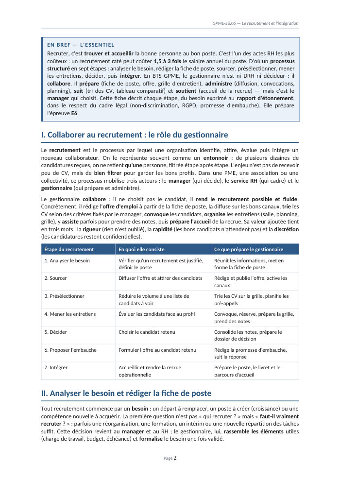 Une page du cours GPME E6.06