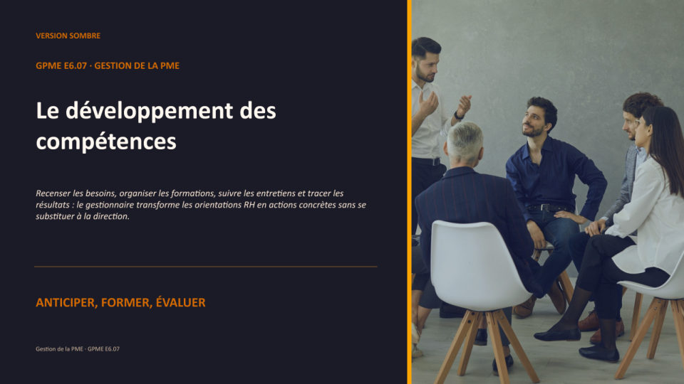 Première diapositive de la fiche GPME E6.07