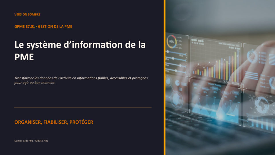 Première diapositive de la fiche GPME E7.01