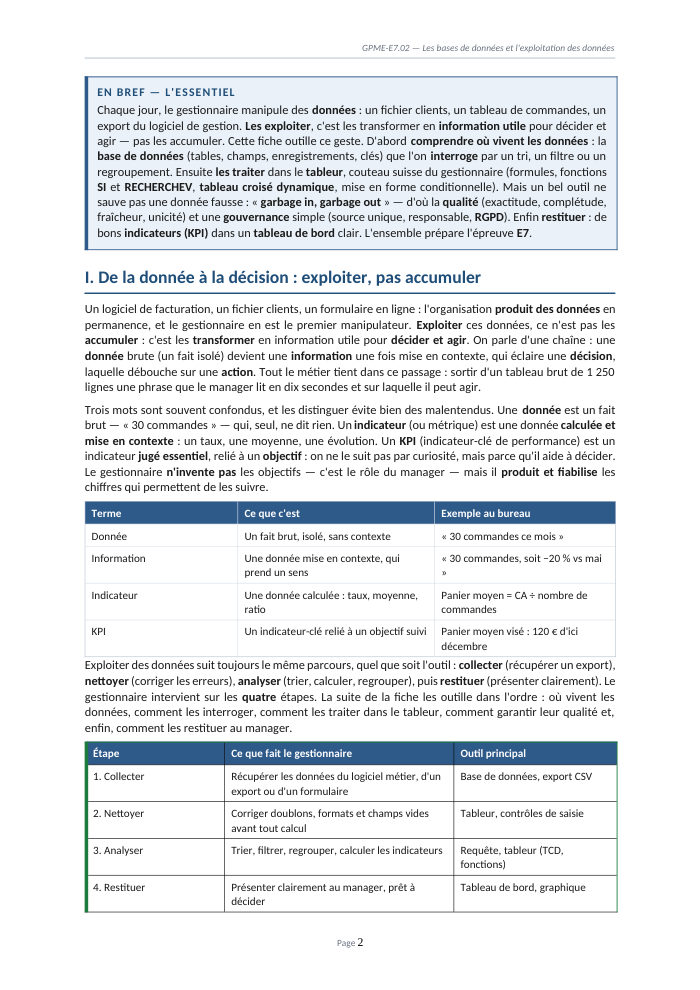 Une page du cours GPME E7.02