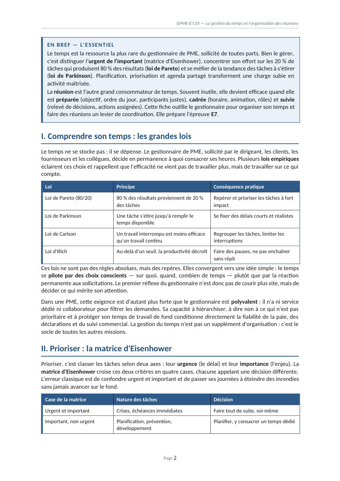 Une page du cours GPME E7.05