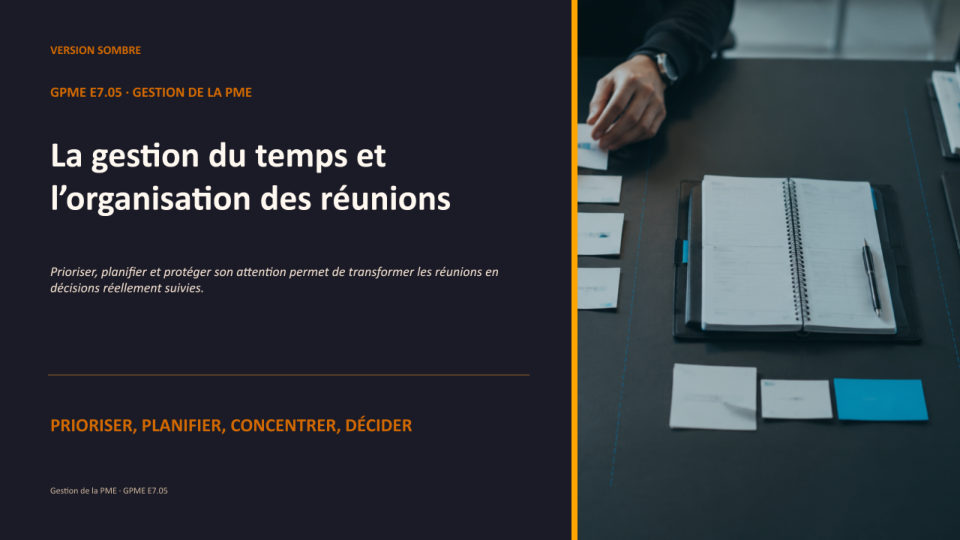 Première diapositive de la fiche GPME E7.05