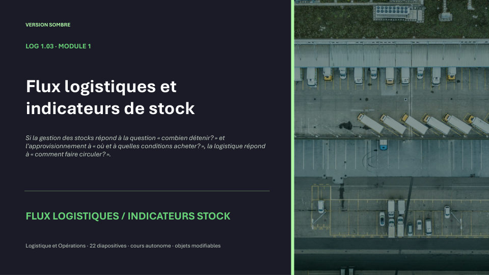 Première diapositive de la fiche LOG 1.03
