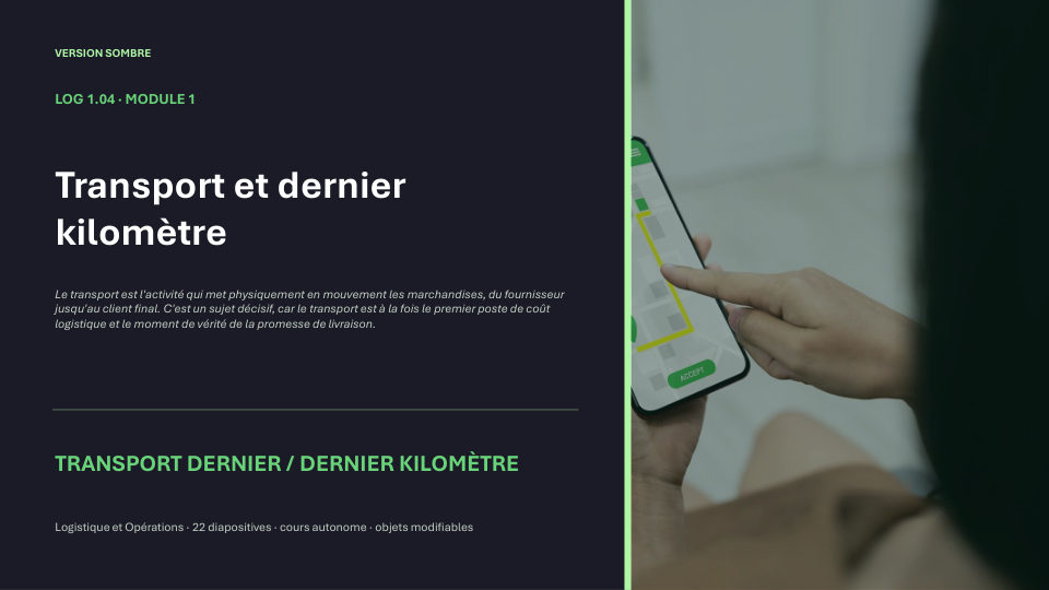 Première diapositive de la fiche LOG 1.04