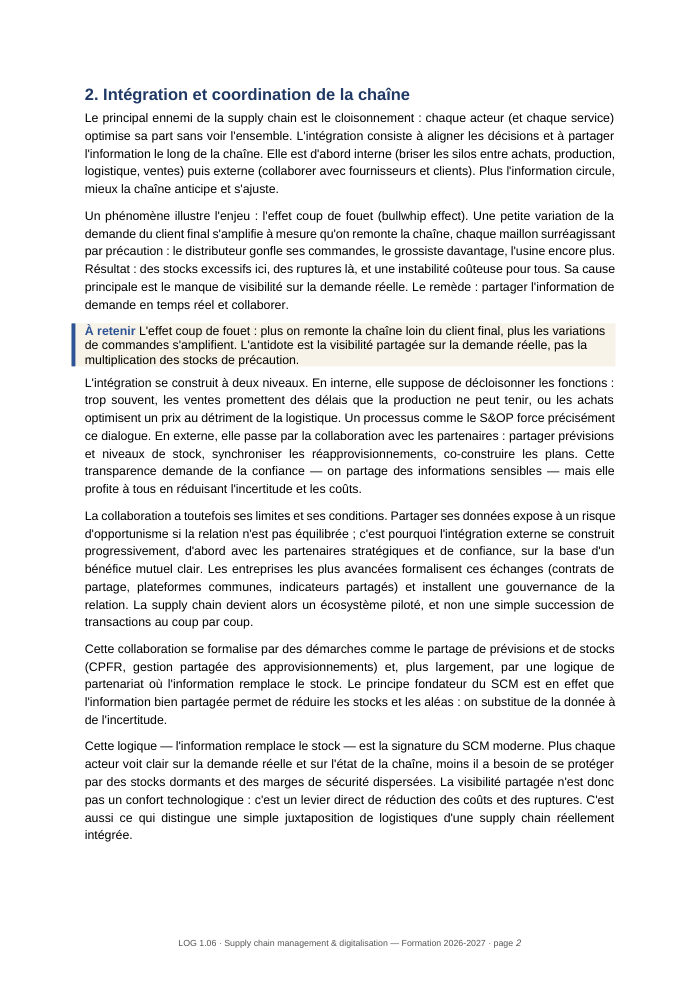 Une page du cours