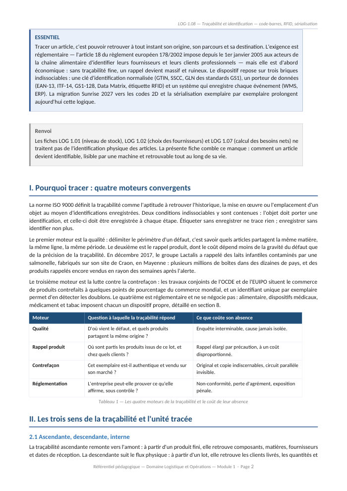 Une page du cours