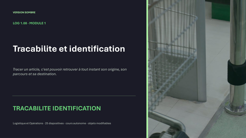 Première diapositive de la fiche LOG 1.08