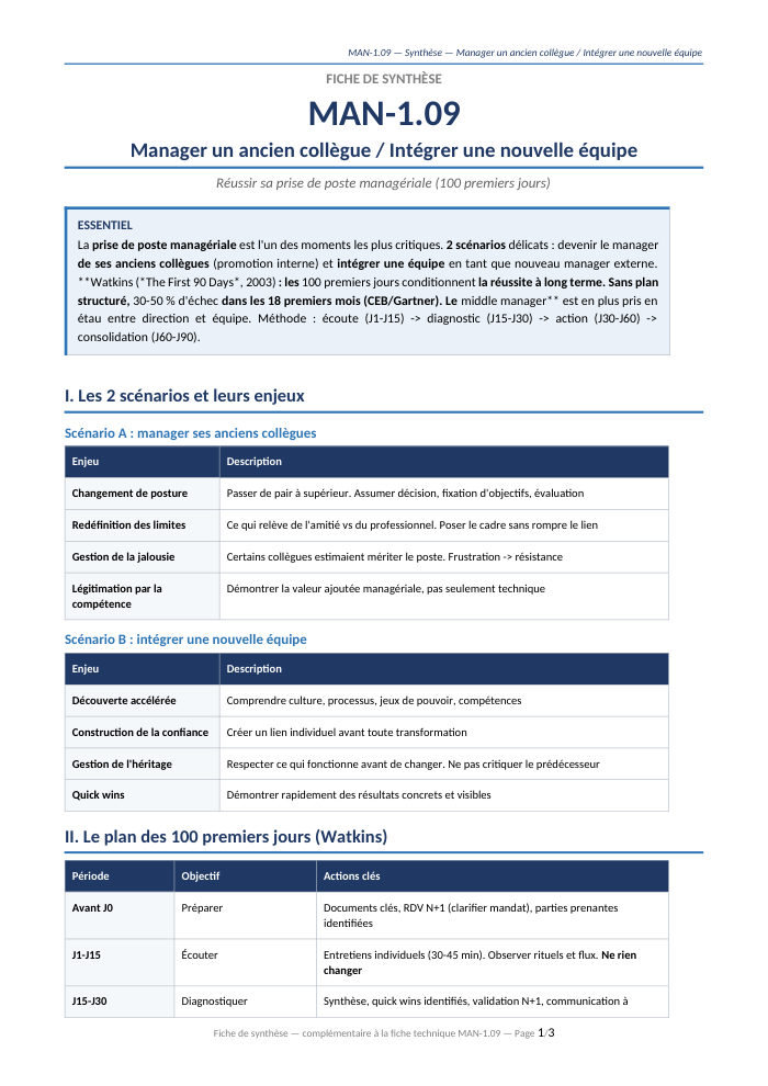 Première page de la synthèse