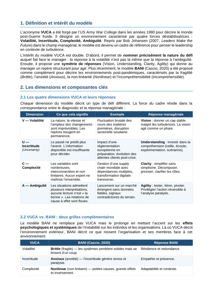 Une page du cours MAN 1.10