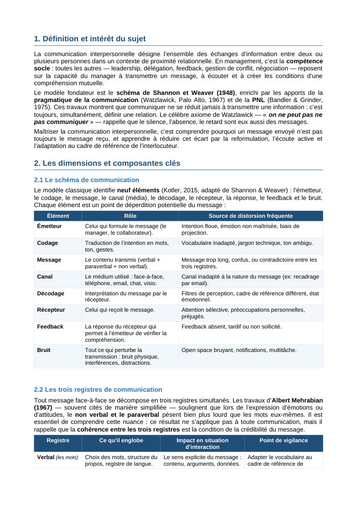 Une page du cours