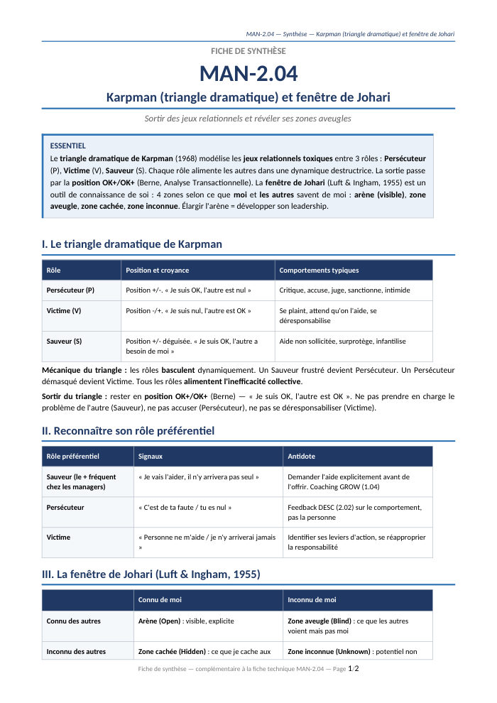 Première page de la synthèse