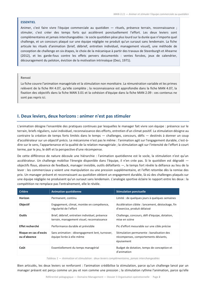 Une page du cours MAN 3.11