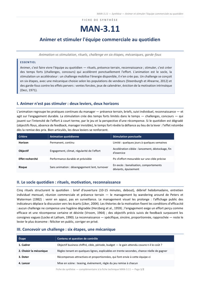 Première page de la synthèse