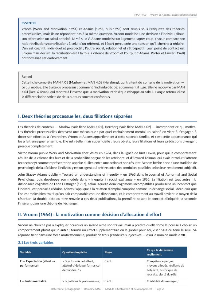Une page du cours MAN 4.03