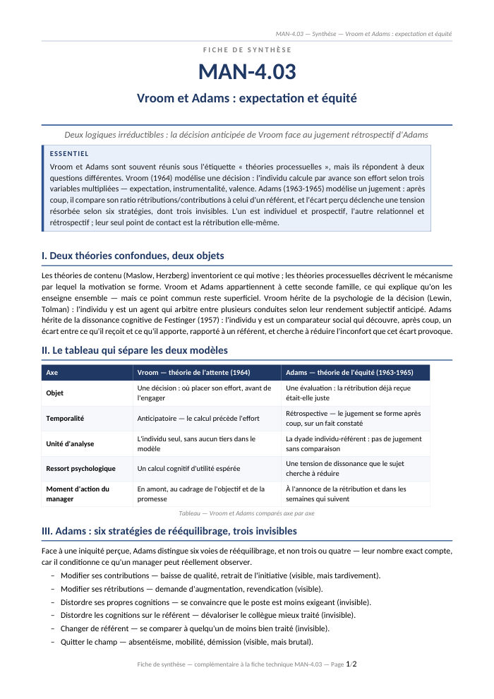 Première page de la synthèse