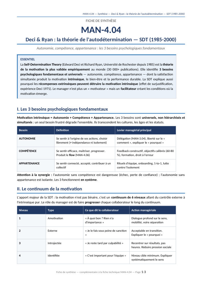 Première page de la synthèse