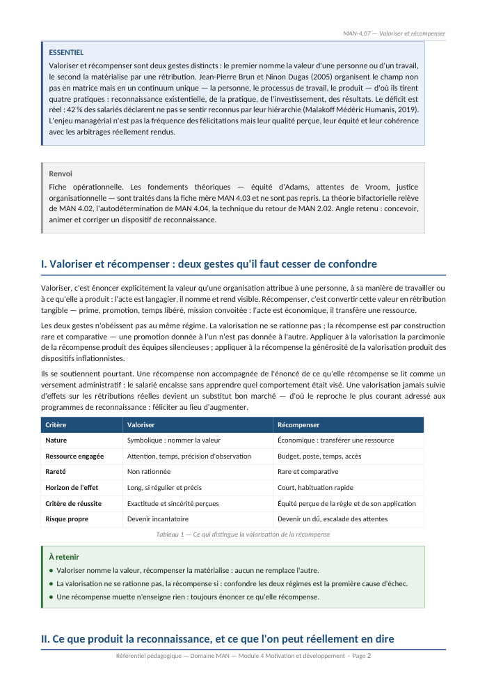 Une page du cours MAN 4.07