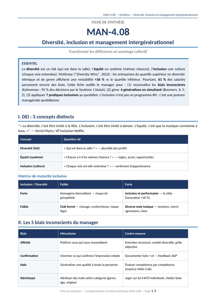 Première page de la synthèse