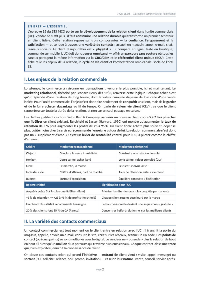Une page du cours MCO E5.02