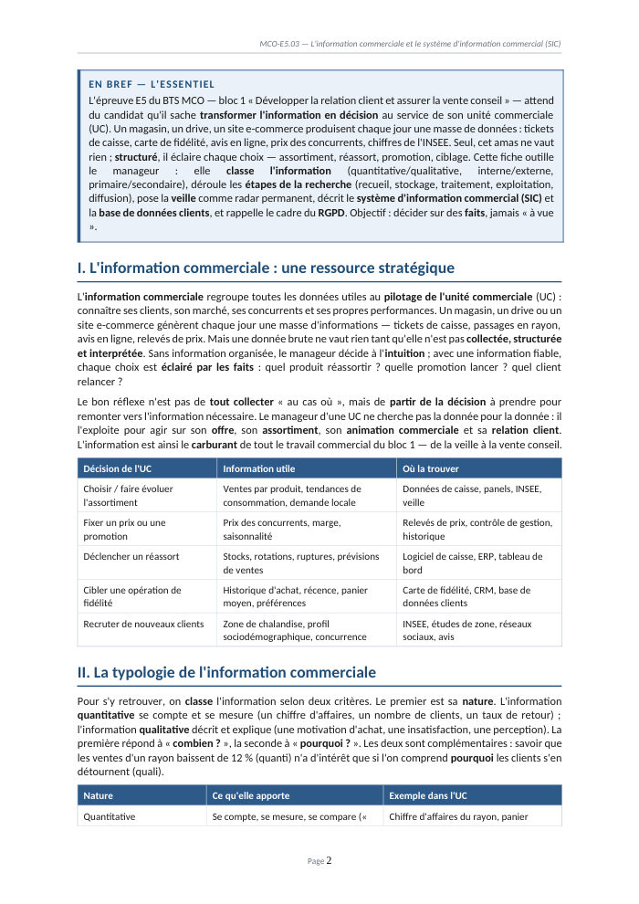 Une page du cours
