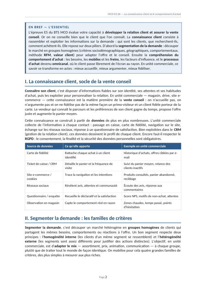 Une page du cours