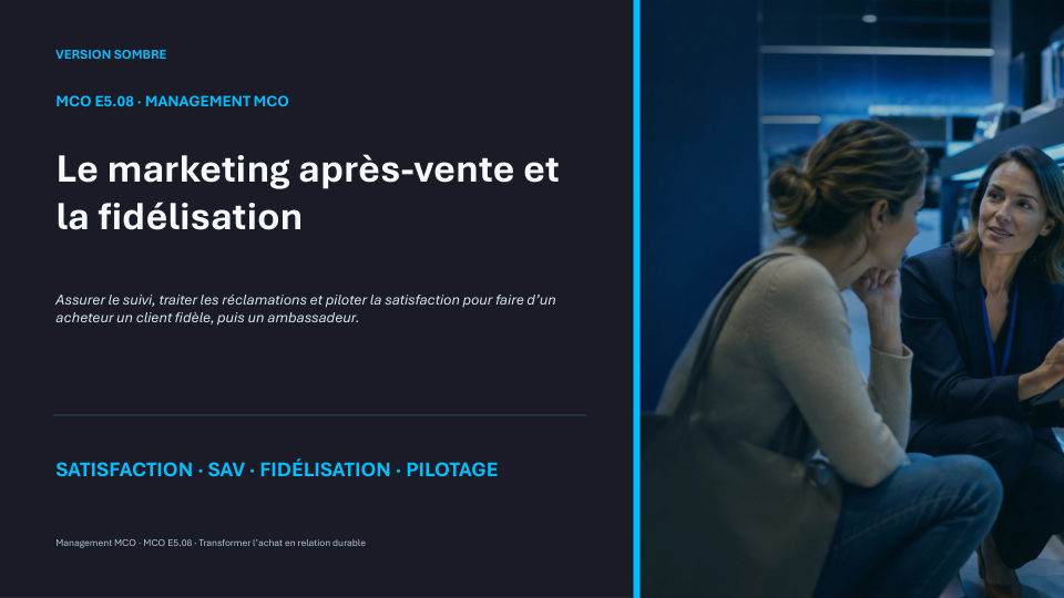 Première diapositive de la fiche MCO E5.08