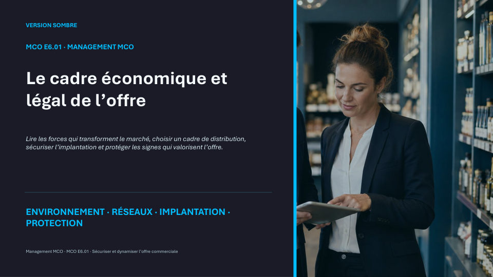 Première diapositive de la fiche MCO E6.01