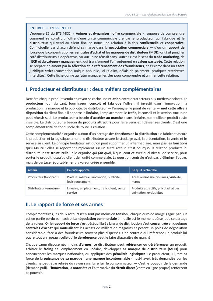 Une page du cours MCO E6.05