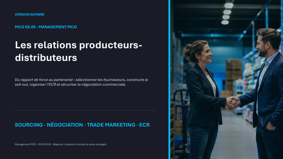 Première diapositive de la fiche MCO E6.05