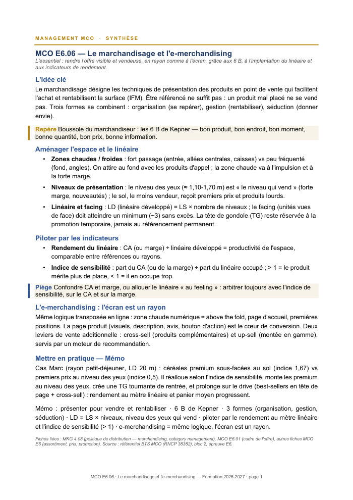 Première page de la synthèse