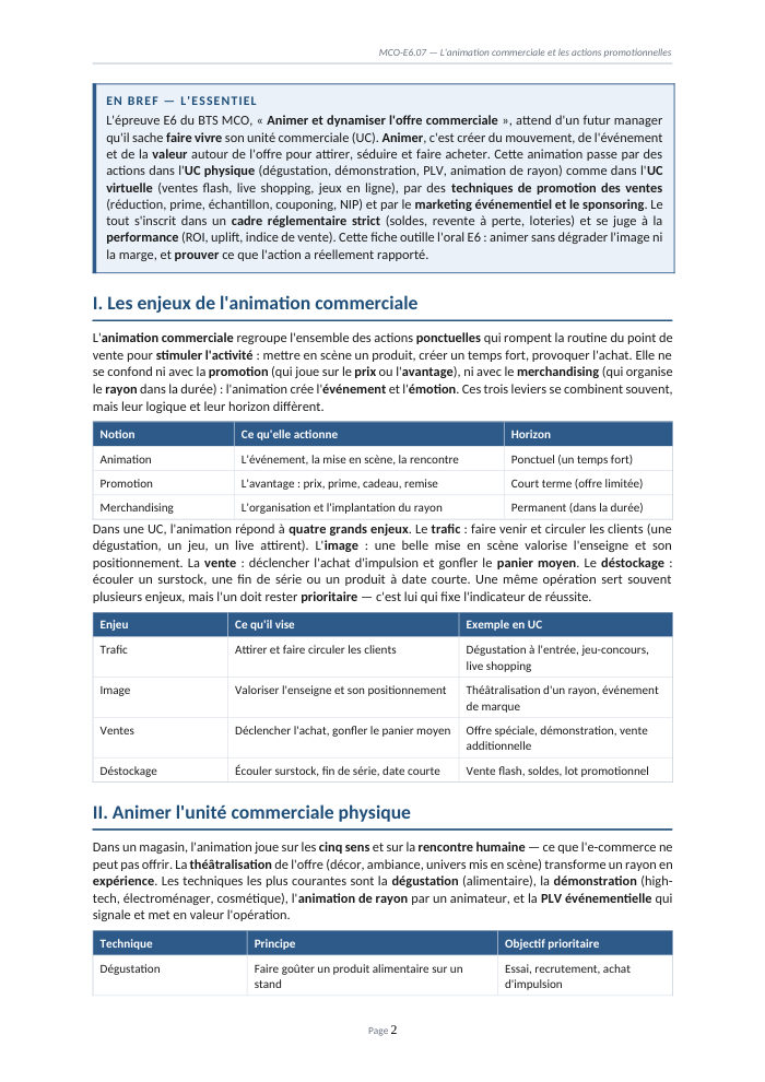 Une page du cours