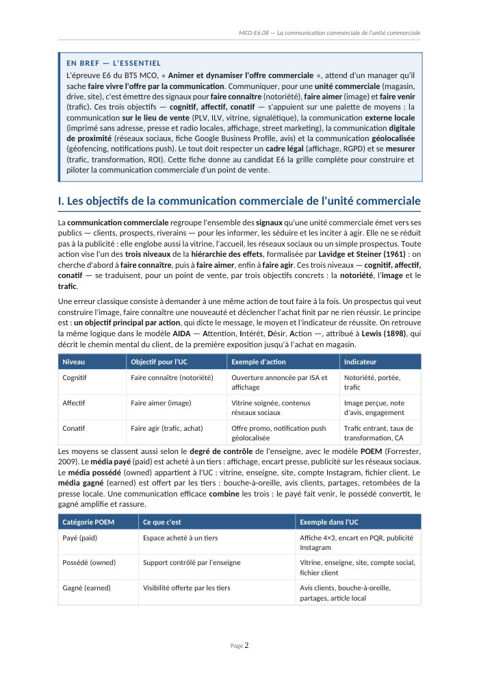 Une page du cours MCO E6.08