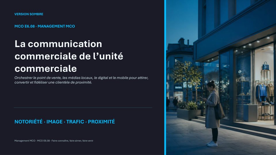 Première diapositive de la fiche MCO E6.08