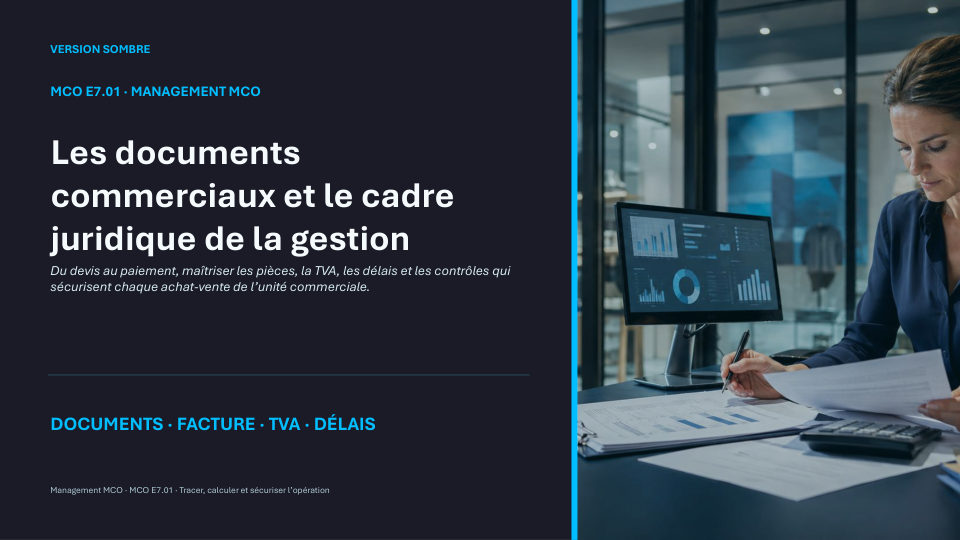 Première diapositive de la fiche MCO E7.01