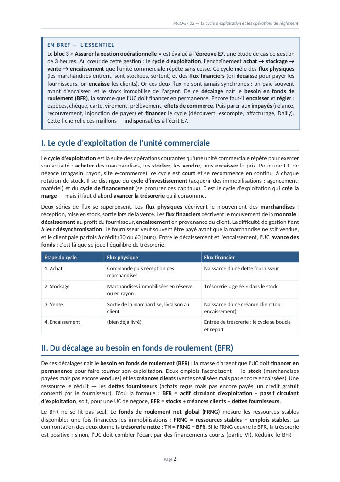 Une page du cours MCO E7.02
